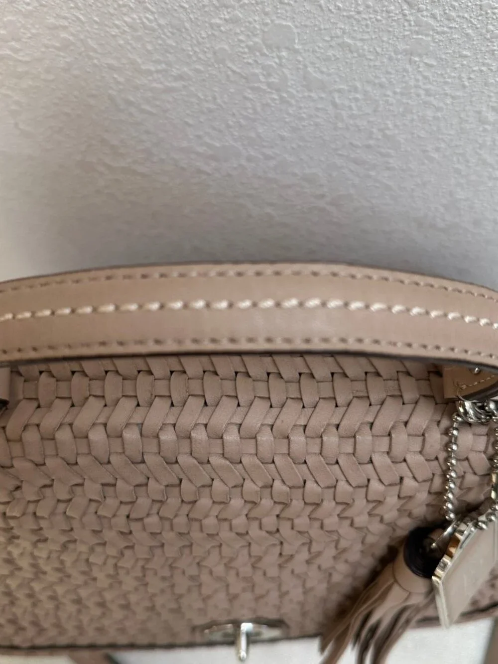 Coach Park Woven Leather Flap, style F23912 Tan Leather, satchel, NWOT - $548